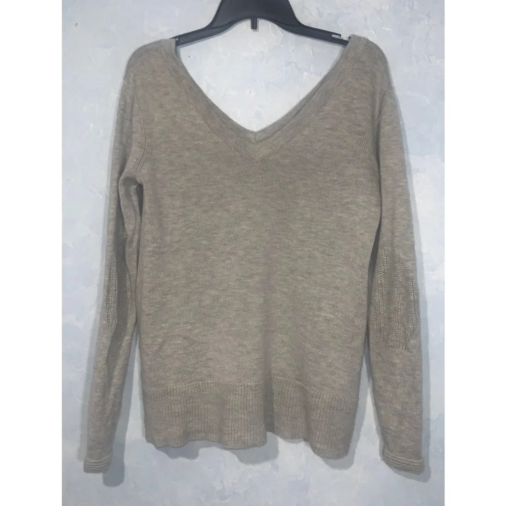 41 Hawthorn Gray Double V Wool Blend Casual Soft Long Sleeve Sweater Small